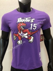 Toronto Raptors Purple #15 NBA Cotton T-shirt