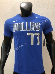 Dallas Mavericks Blue #77 NBA Cotton T-shirt