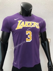 Los Angeles Lakers Purple #3 NBA Cotton T-shirt