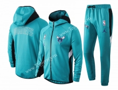 2020-2021 NBA Charlotte Hornets Light Blue Jacket Uniform With Hat-815