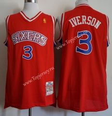 Philadelphia 76ers Red #3 (IVERSON) Print NBA Jersey