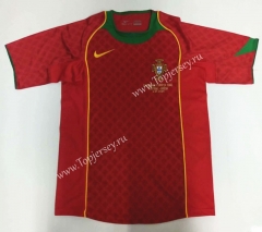 Retro Version 2004 Portugal Home Red Thailand Soccer Jersey AAA-912