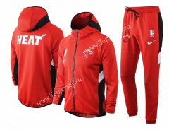 2020-2021 NBA Miami Heat Red Jacket Uniform With Hat-815