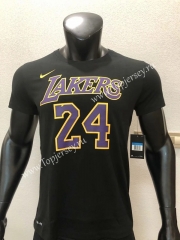Los Angeles Lakers Black #24 NBA Cotton T-shirt
