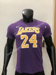Los Angeles Lakers Purple #24 NBA Cotton T-shirt
