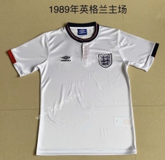 Retro Version 1989 England Home White Thailand Soccer Jersey AAA-AY
