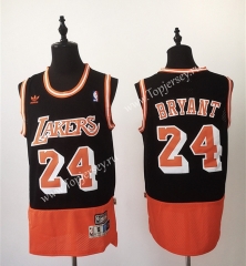 Retro Version Los Angeles Lakers Black&Orange #24 NBA Jersey