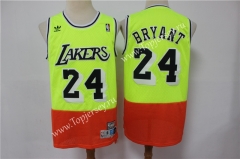 Retro Version Los Angeles Lakers Fluorescent Green&Orange #24 NBA Jersey
