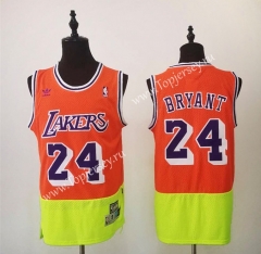 Retro Version Los Angeles Lakers Orange&Green #24 NBA Jersey