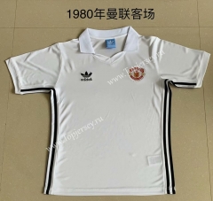 Retro Version 1980 Manchester United Away White Thailand Soccer Jersey AAA-AY