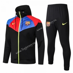 2020-2021 Barcelona Black Thailand Soccer Jacket Uniform With Hat-815