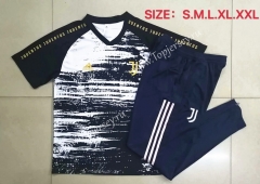 2020-2021 Juventus Black Short-sleeved Thailand Soccer Tracksuit-815