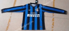 Retro Version 2010 Inter Milan Home Blue&Black LS Thailand Soccer Jersey AAA-811