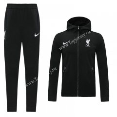 2020-2021 Liverpool Black Soccer Jacket Uniform With Hat-LH
