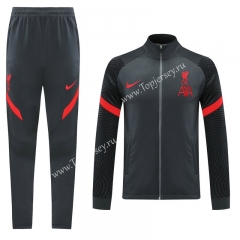 2020-2021 Liverpool Dark Gray Thailand Training Soccer Jacket Uniform-LH