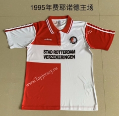 Retro Version 1995 Feyenoord Rotterdam Home Red and White Thailand Soccer Jersey AAA-AY