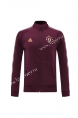 2020-2021 Manchester United Jujube Red (Ribbon) Thailand Soccer Jacket-LH