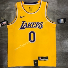 Los Angeles Lakers Round Collar Yellow ( #0 YONG) NBA Retro Jersey