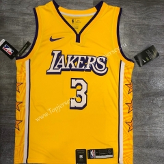 City Edition Los Angeles Lakers Yellow #3 NBA Retro Jersey