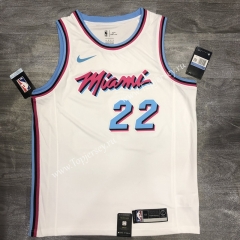 Miami Heat Round Collar White #22 NBA Jersey