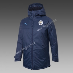 2020-2021 Manchester City Royal Blue Cotton Coat With Hat-815