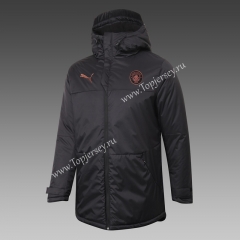 2020-2021 Manchester City Black Cotton Coat With Hat-815