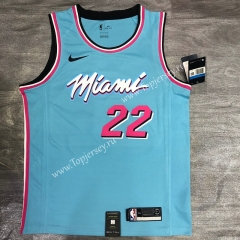 Miami Heat Round Collar Blue #22 NBA Jersey