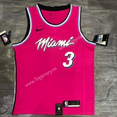 Miami Heat Round Collar Pink #3 NBA Jersey