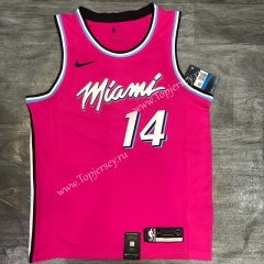 Miami Heat Round Collar Pink #14 NBA Jersey