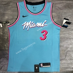 Miami Heat Round Collar Blue #3 NBA Jersey
