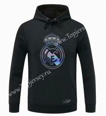 2020-2021 Real Madrid Black Thailand Soccer Tracksuit Top With Hat-CS
