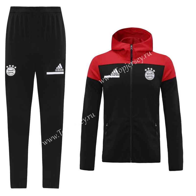 2020-2021 Bayern München Black Thailand Soccer Jacket Uniform With Hat ...