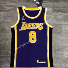 Jordan Theme 2020-2021 Los Angeles Lakers Round Collar Purple #8 NBA Jersey-311