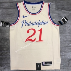 City Edition 2020-2021 Philadelphia 76ers Beige #21 NBA Jersey-311