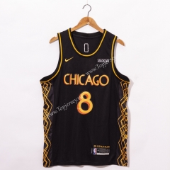 City Edition 2020-2021 Chicago Bulls Black #8 NBA Jersey