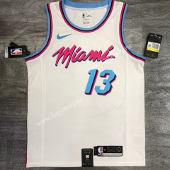 Miami Heat Round Collar White #13 NBA Jersey-311