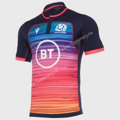 2021 Scotland Pink&Black Thailand Training Rugby Shirt