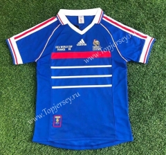 Retro Version 98 France Home Blue Thailand Soccer Jersey AAA-503
