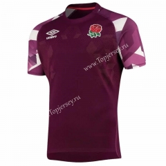 2020-2021 England Dark Purple Thailand Training Rugby Shirt