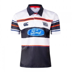 Retro Version Blues White&Royal Blue Thailand Rugby Shirt