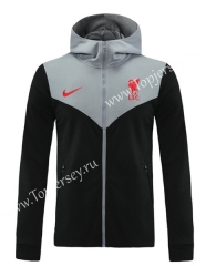 2020-2021 Liverpool Black&Gray Soccer Jacket With Hat-LH