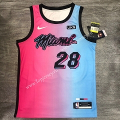 City Edition 2020-2021 Miami Heat Pink&Blue #28 NBA Jersey-311