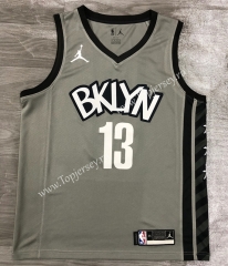 Jordan Theme 2021 Brooklyn Nets Gray #13 NBA Jersey-311
