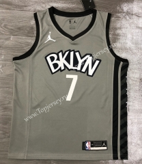 Jordan Theme 2021 Brooklyn Nets Gray #7 NBA Jersey-311