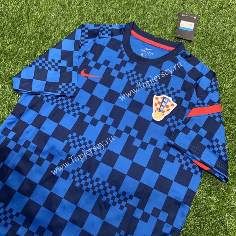 2021-2022 Croatia Blue Training Soccer Jersey AAA-407-Croatia| topjersey