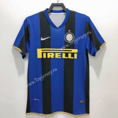 Retro Version 08-09 Champion Version Inter Milan Home Blue&Black Thailand Soccer Jersey AAA-811