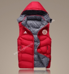 2021-2022 Bayern München Red Double-Sided Wear Hooded Jackets Cotton Vest