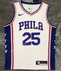 Philadelphia 76ers V Collar White #25 NBA Jersey-311