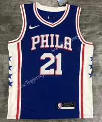 Philadelphia 76ers V Collar Blue #21 NBA Jersey-311