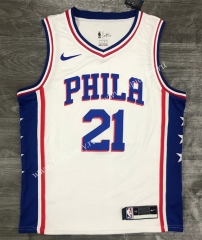 Philadelphia 76ers V Collar White #21 NBA Jersey-311